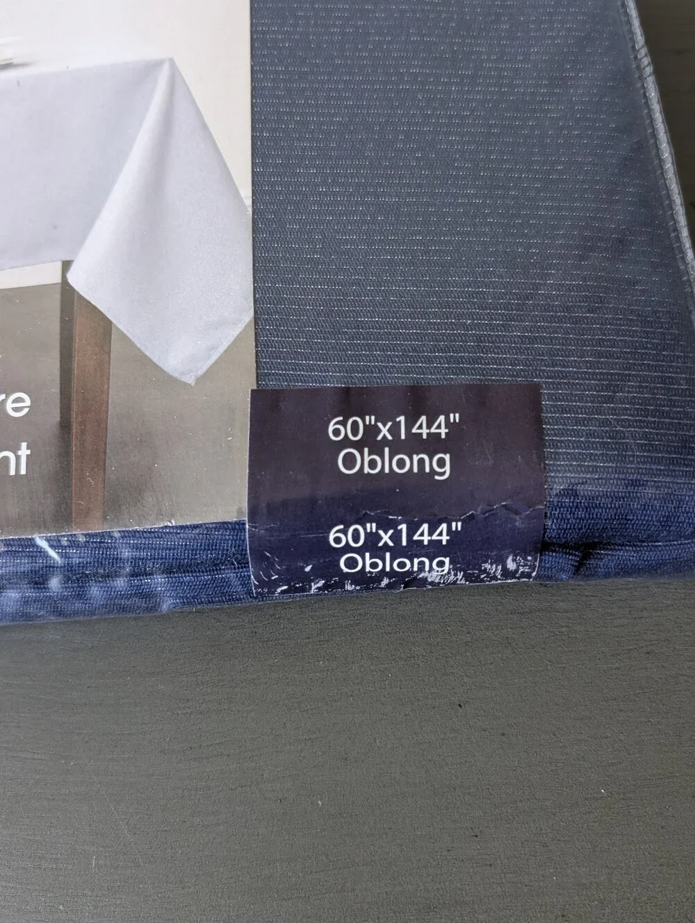 Dazzle Benson Mills Metallic Blend Tablecloth - Navy Blue Oval Size 60